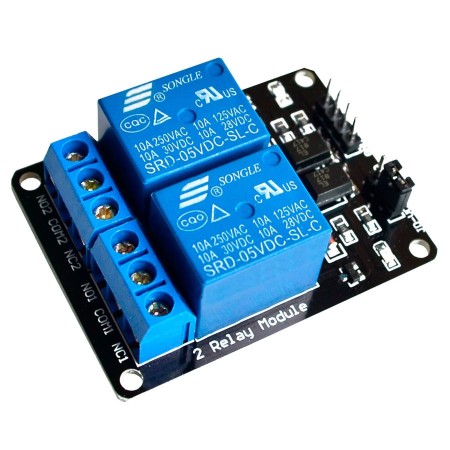 Módulo relay de 2 canales 10A 250V para Arduino