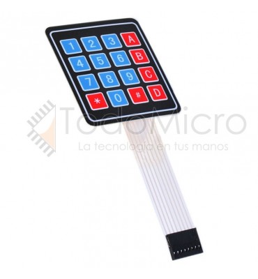 Teclado Membrana Matricial 4x4  Autoadhesivo Arduino