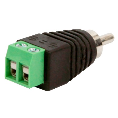 Adaptador tipo plug rca macho a bornera