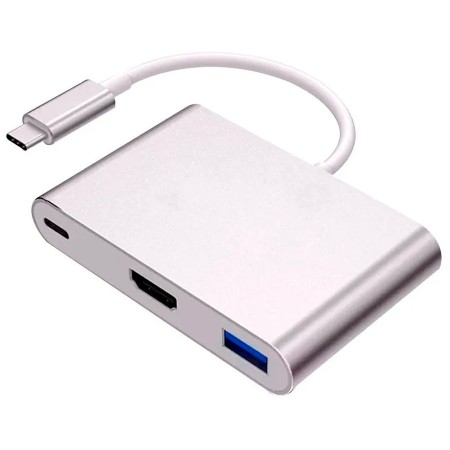 Adaptador USB-C a HDMI 4K + USB 3.0 + carga