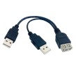 Cable USB en Y con doble ficha de alimentación
