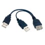 Cable USB en Y con doble ficha de alimentación