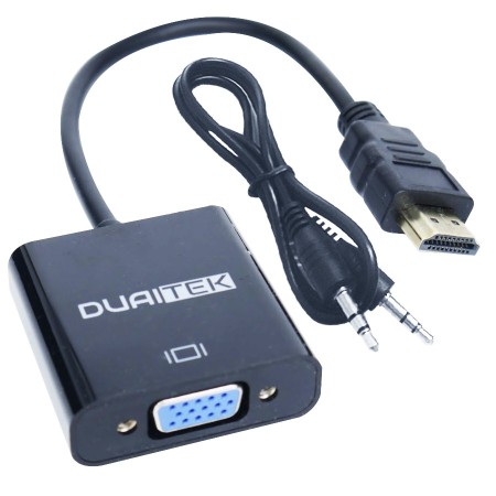 Conversor HDMI a VGA con salida de audio, marca DUAITEK