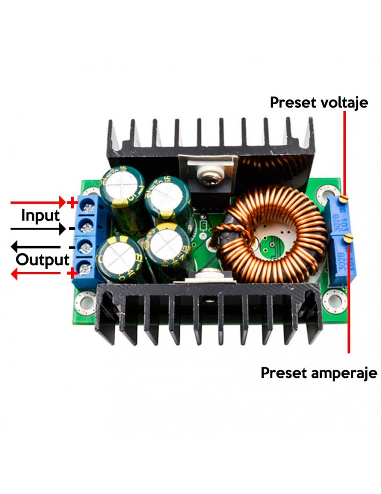 Convertitore Buck Step Down DC CC Max 9A 300W Modulo Di Alimentazione - Foto 4