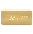 Reloj LED de madera con cargador inalámbrico Qi