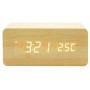 Reloj LED de madera con cargador inalámbrico Qi