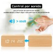 Reloj LED de madera con cargador inalámbrico Qi