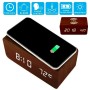 Reloj LED de madera con cargador inalámbrico Qi
