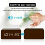 Reloj LED de madera con cargador inalámbrico Qi