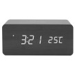 Reloj LED de madera con cargador inalámbrico Qi