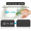Reloj LED de madera con cargador inalámbrico Qi