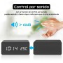 Reloj LED de madera con cargador inalámbrico Qi
