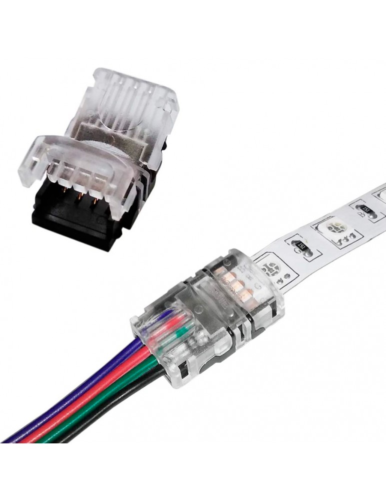 Conector 10mm tira de led RGB 10mm sin soldadura