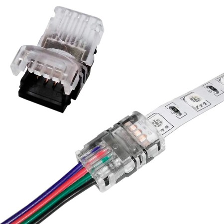 Conector sin soldadura de 10 mm para tira LED RGB