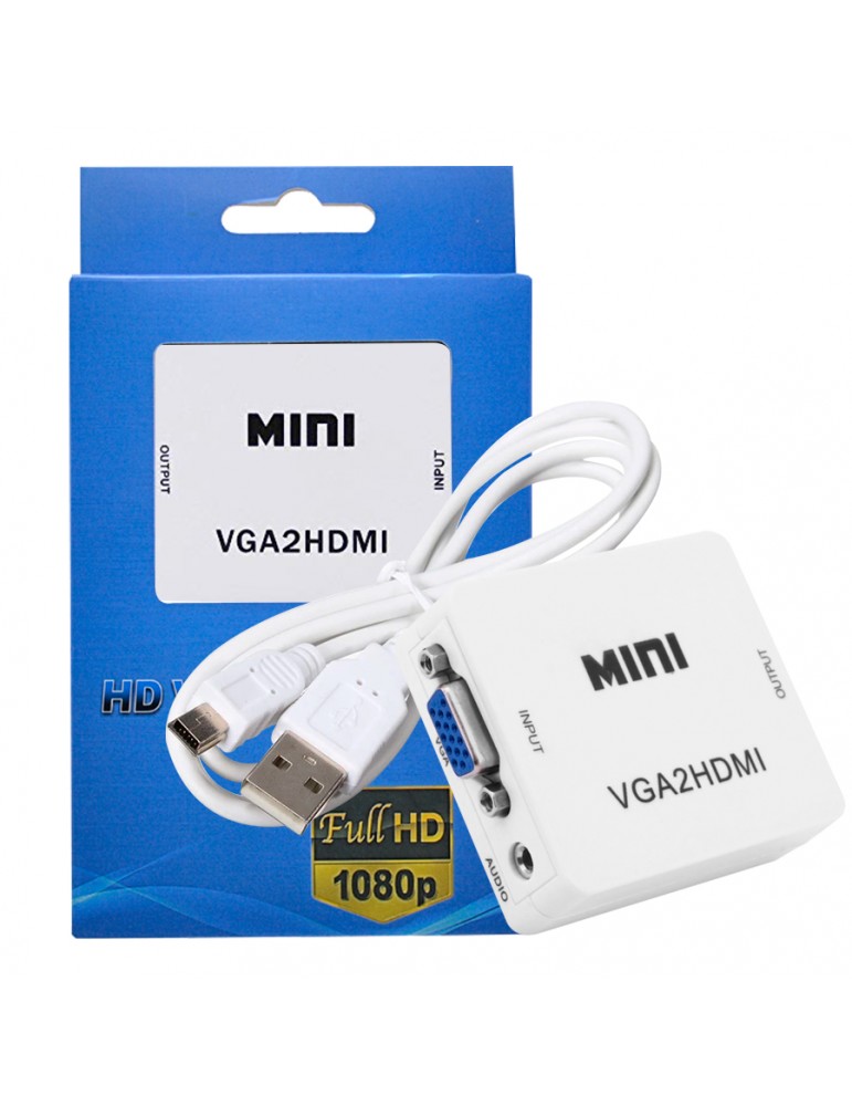 Conversor HDMI a VGA con audio y alimentación 