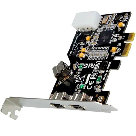 Placa PCIe X1 a 3 puertos FireWire 800 de 9 pines