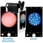 Microscopio con clip 60x a 100x para celular