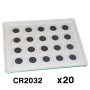 CR2032 3V pila botón, pack OEM de 20 unidades