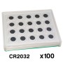 CR2032 3V pila botón, pack OEM de 100 unidades