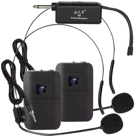 Sistema doble inalámbrico UHF con 2 headsets
