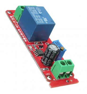 Hobbytronica - Modulo NE555 Relay Temporizador 12V Delay 0 a 10 segundos .  Especificaciones: - Integrado: NE555 - Voltaje de Entrada: 12V DC -  Dimensiones: 70mm x 21mm x 18mm - Rango