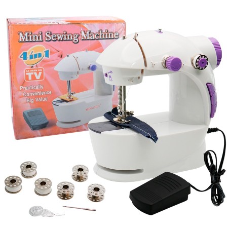 Mini máquina de coser portátil, 2 velocidades