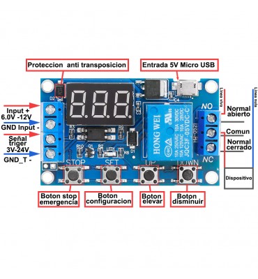 MODULO RELE TEMPORIZADOR DE 12V