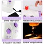 Mini máquina de coser portátil, luz LED y pedal