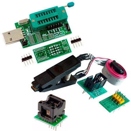 Combo programador CH341A con pinza SOIC8 200 mil