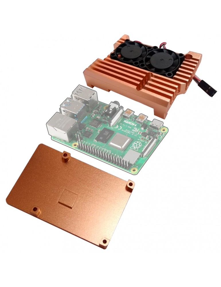 2 en 1 Carcasa y disipador de aluminio anodizado para raspberry PI 3